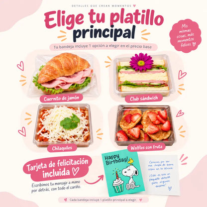 Desayuno sorpresa en Ciudad Juárez | Bandeja de madera