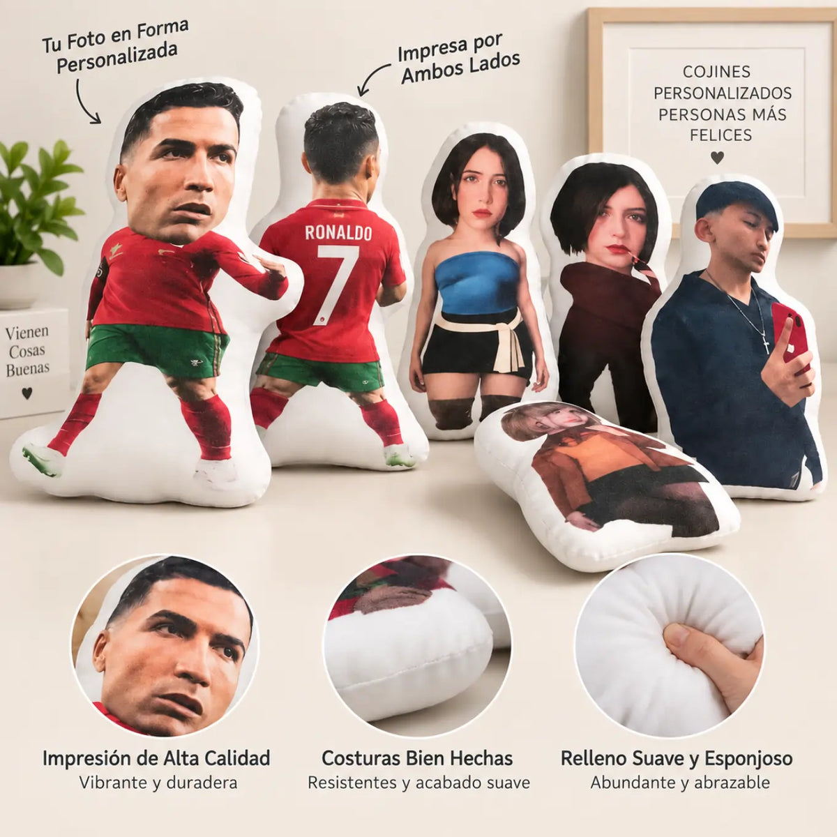 Almohada personalizada terminada