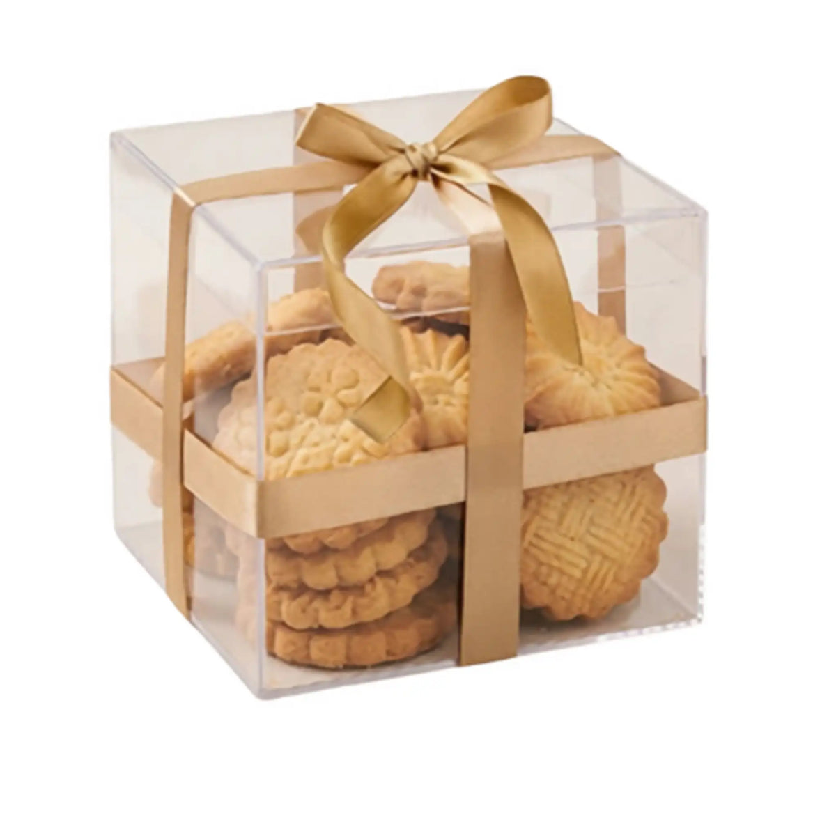 Caja de Galletas Gourmet en Empaque de Acetato Transparente para Regalos y Canastas Personalizadas