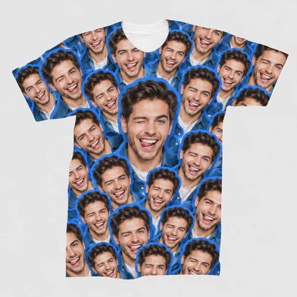 Playera Personalizada con Fotos y Caras para Hombre y Mujer | Camiseta con Rostros de Parejas, Novios, Familia y Mascotas Estampados por Toda la Prenda | Regalo Original de Cumpleaños