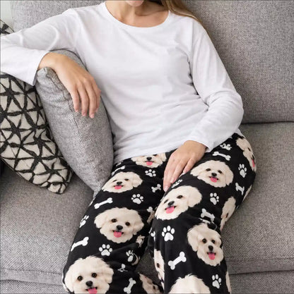 Pijama Personalizada con Fotos y Caras para Hombre y Mujer | Pantalón con Rostros de Parejas, Mascotas, Novios y Familia | Regalo Original de Cumpleaños