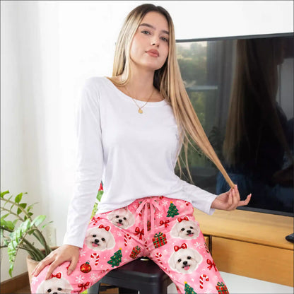 Pijama Personalizada con Fotos y Caras para Hombre y Mujer | Pantalón con Rostros de Parejas, Mascotas, Novios y Familia | Regalo Original de Cumpleaños