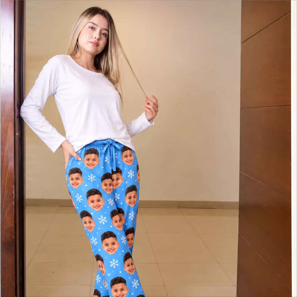 Pijama Personalizada con Fotos y Caras para Hombre y Mujer | Pantalón con Rostros de Parejas, Mascotas, Novios y Familia | Regalo Original de Cumpleaños