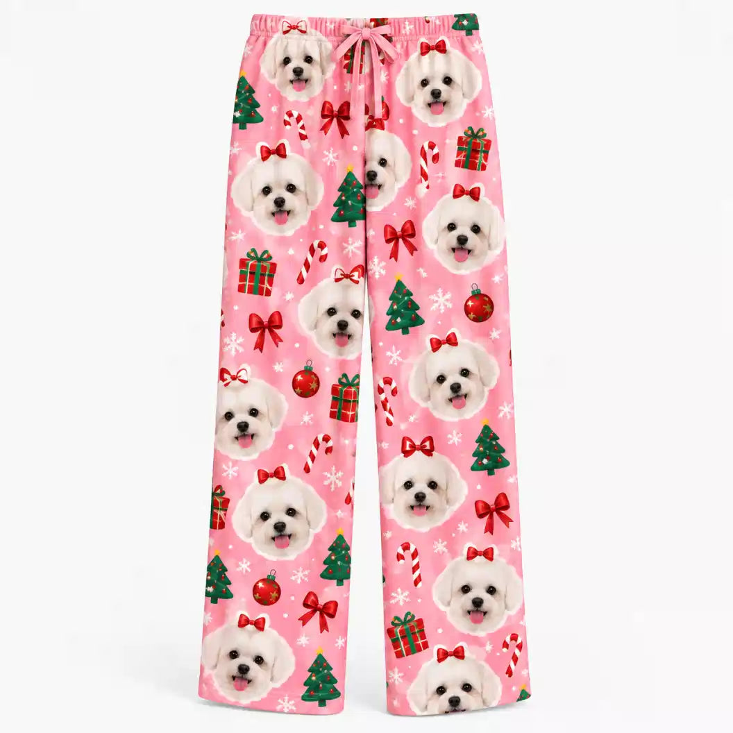 Pijama Personalizada con Fotos y Caras para Hombre y Mujer | Pantalón con Rostros de Parejas, Mascotas, Novios y Familia | Regalo Original de Cumpleaños