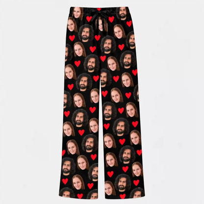 Pijama Personalizada con Fotos y Caras para Hombre y Mujer | Pantalón con Rostros de Parejas, Mascotas, Novios y Familia | Regalo Original de Cumpleaños