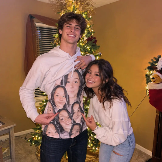 Playera Personalizada con Fotos y Caras para Hombre y Mujer | Camiseta con Rostros de Parejas, Novios, Familia y Mascotas Estampados por Toda la Prenda | Regalo Original de Cumpleaños
